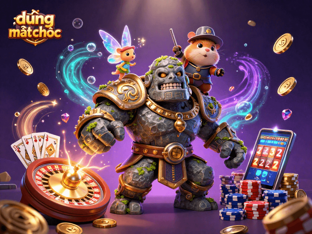 Spin to win big with đường mạt chược, featuring magical characters and casino elements.