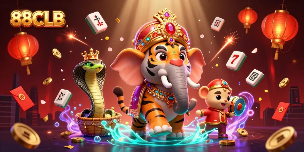 Experience the vibrant world of 88CLB with thrilling slot reels and casino elements.