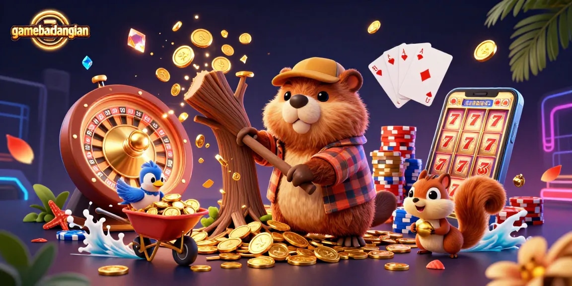 Experience gamebaidangian with a vibrant 3D scene of enchanting characters amidst dazzling casino elements.