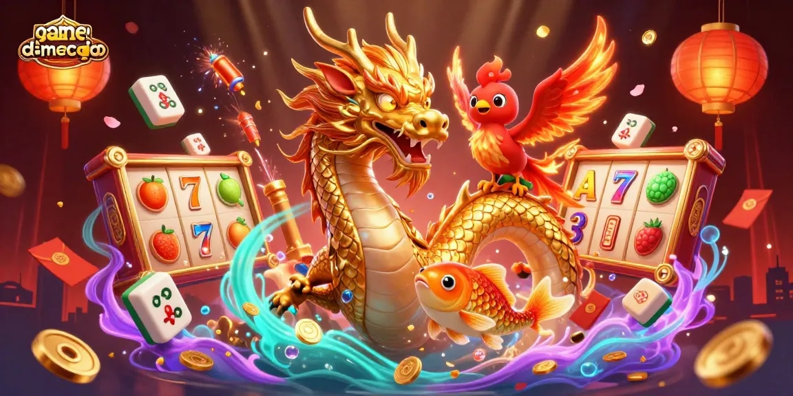 Experience the action in game-le-hoi-mexico with vibrant dragons, thrilling slot reels, and exciting carnival elements.