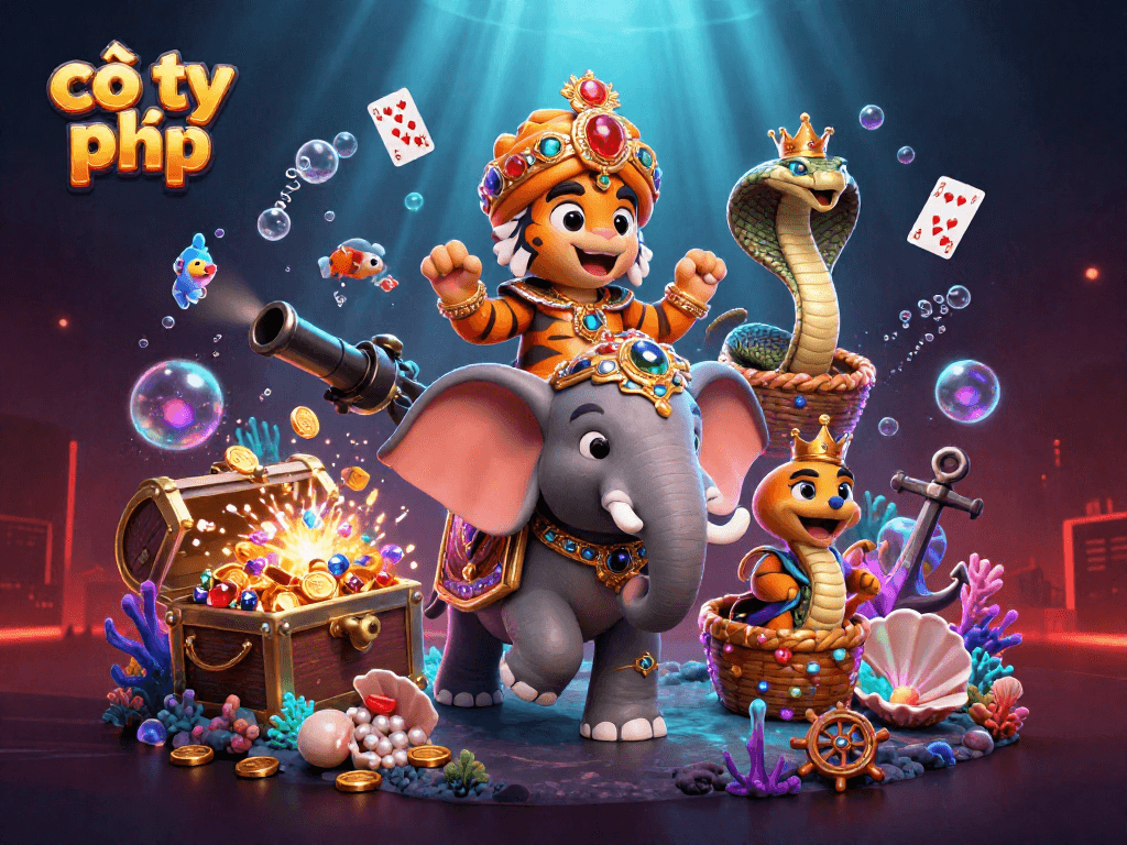 Engage in strategic gameplay with cờ tỷ phú as colorful treasures and animated characters fill the scene.
