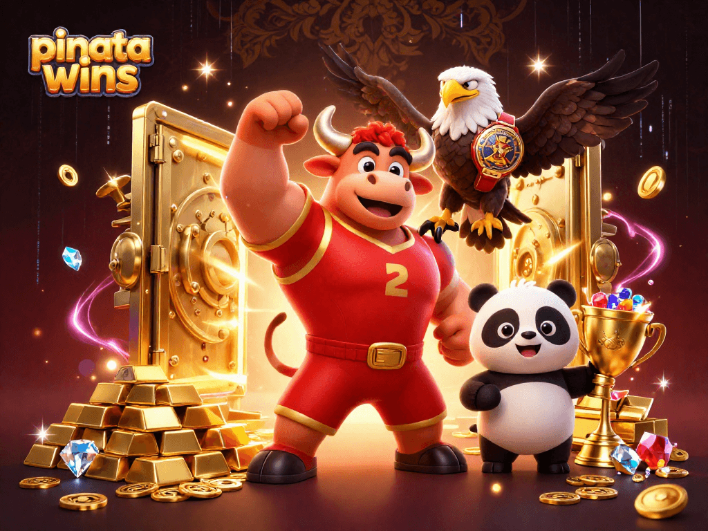 Engage in pinata wins with victory and riches in this vibrant 3D gaming scene.