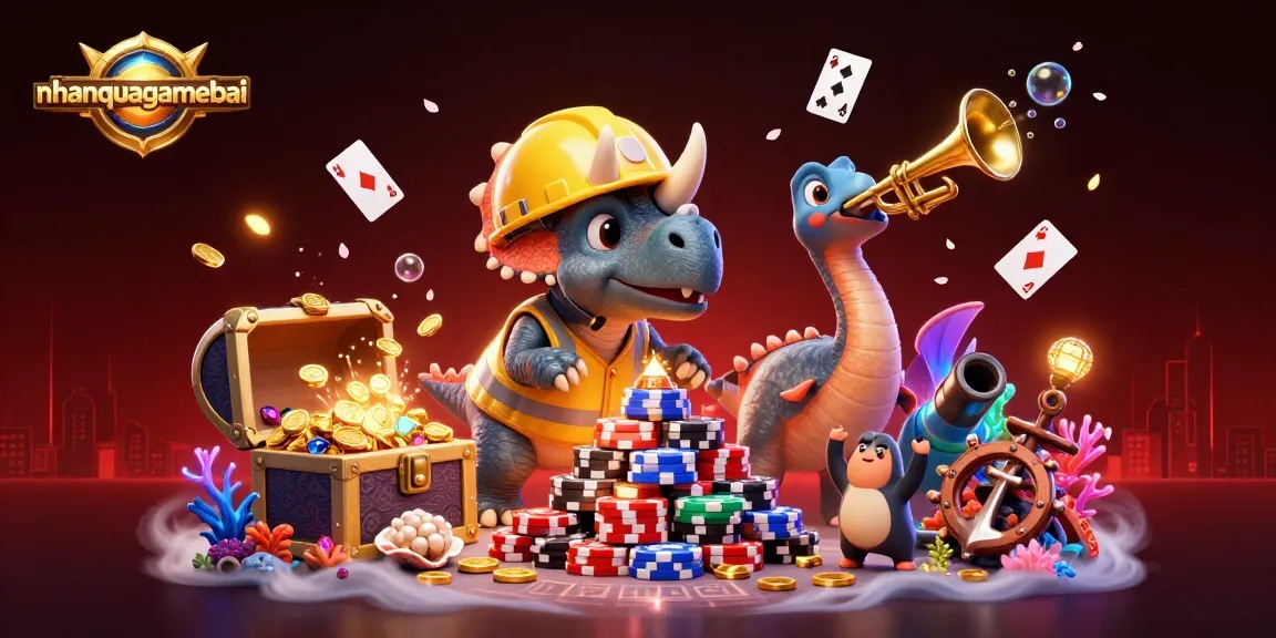 Engage in a thrilling callbreak game with nhanquagamebai's vibrant 3D scene of exciting card play.