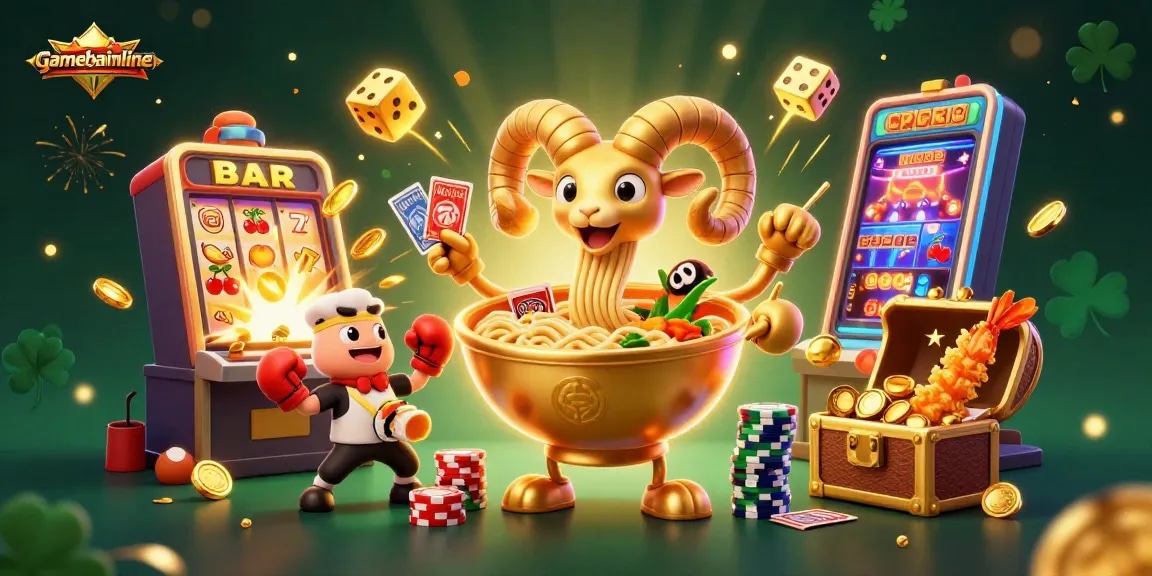 Experience gamebaiionline with thrilling casino action from a fun ramen bowl character.