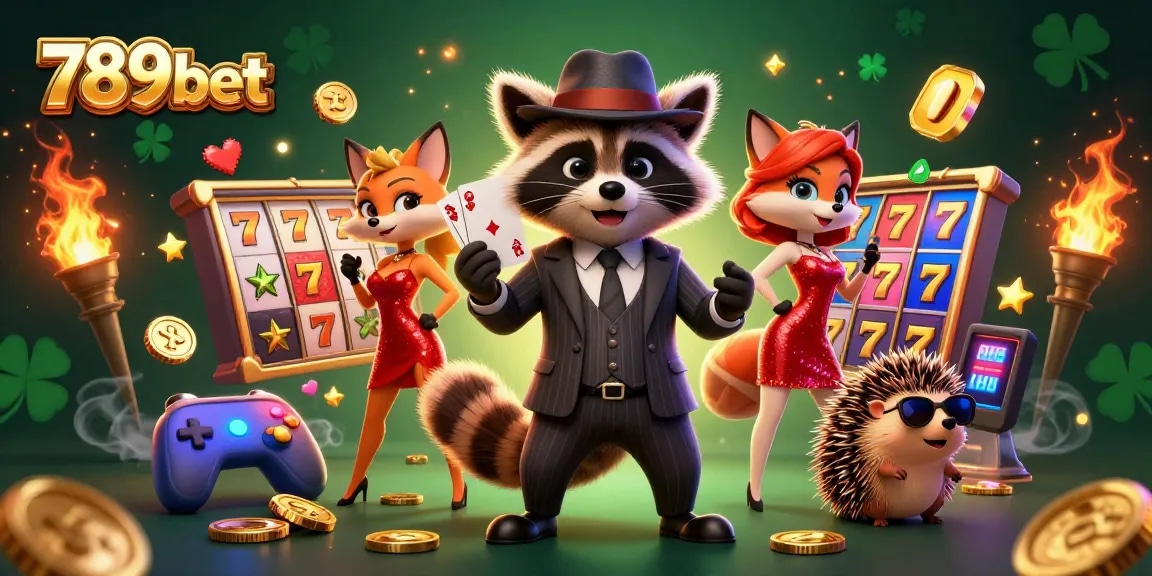 Win big with 789bet as a suave raccoon and dazzling fox enjoy vibrant casino gaming