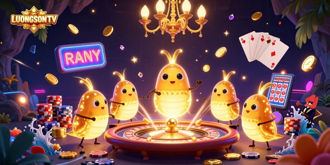 Experience thrilling gameplay at LUONGSONTV with an immersive 3D casino adventure featuring vibrant glowworms and rich visuals.