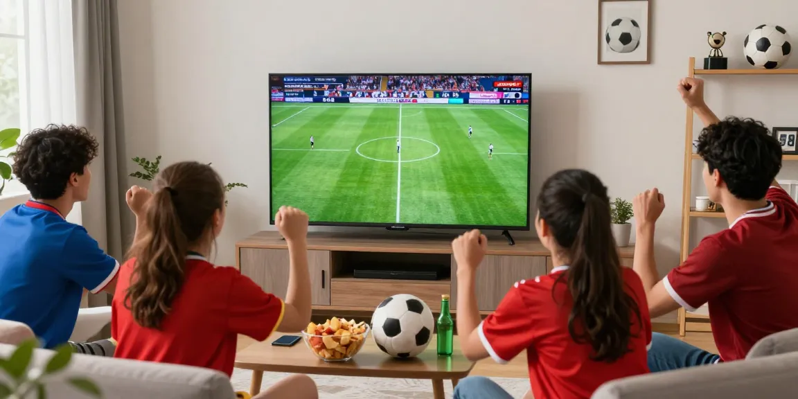 Socolive fan enjoying a live football match with friends in a cheerful setting.