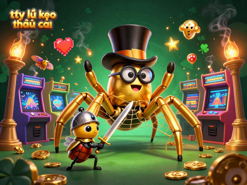 Experience thrilling gameplay with tỷ lệ kèo nhà cái in a vibrant casino scene depicting daring knights and mystical tarantulas.