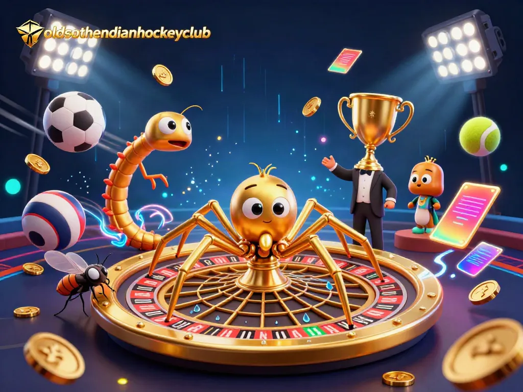 Engaging gameplay scene featuring oldsouthendianhockeyclub with a golden spider and sports motifs.