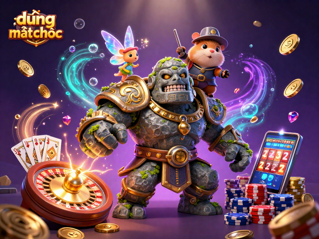 Spin to win big with đường mạt chược, featuring magical characters and casino elements.