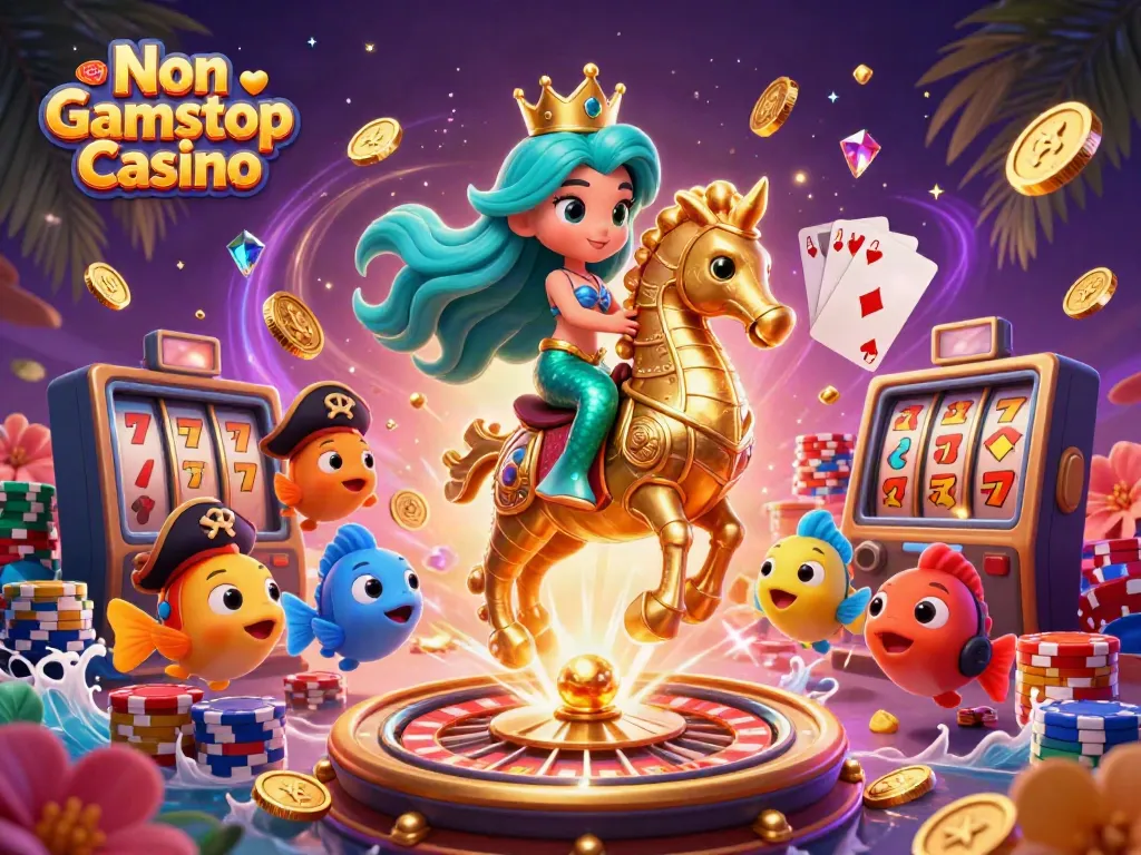 Engage with exciting gameplay at Non Gamstop Casino, featuring beautiful 3D mermaid and magical elements.