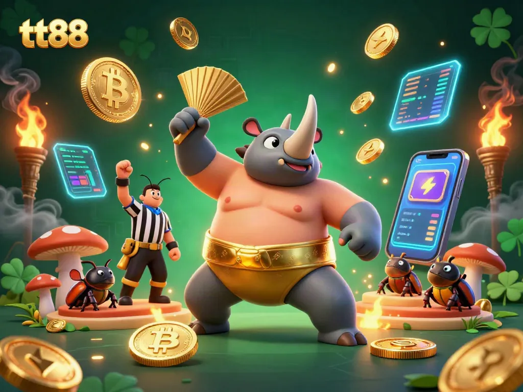 Join the tt88 excitement with our vibrant casino scene featuring a sumo beetle champion!