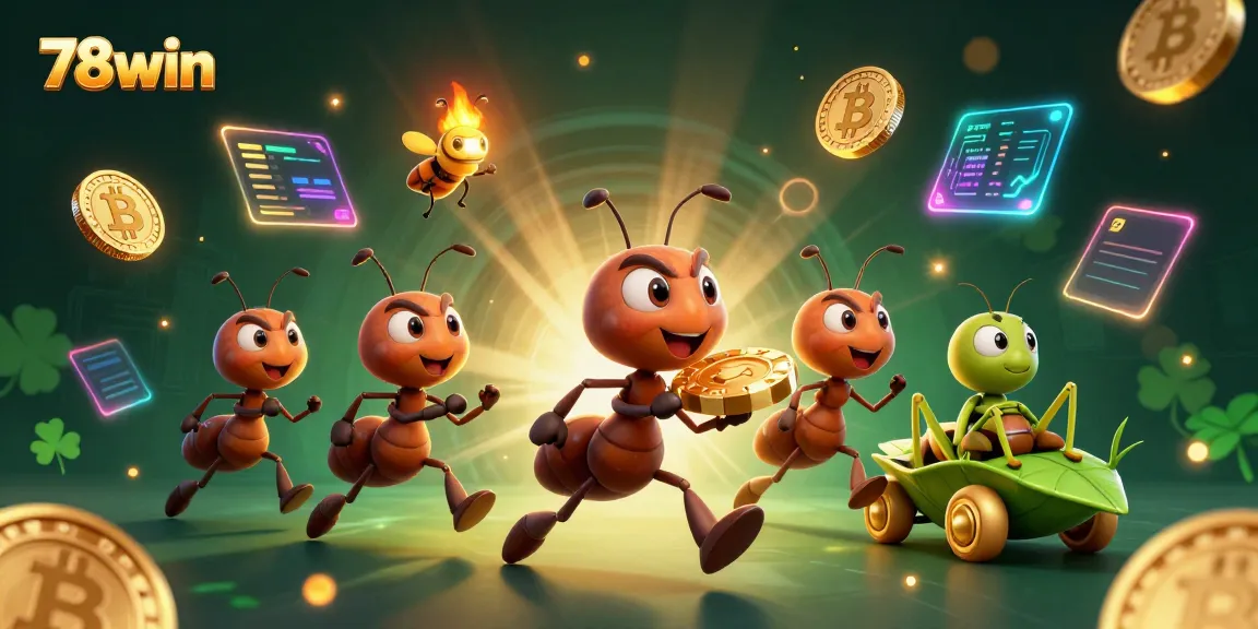 Engage with 78win as cartoon ants, firefly lookout, and grasshopper driver embark on a casino heist.