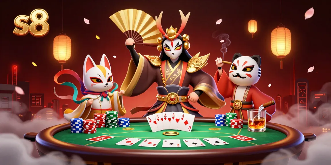 Engage with thrilling gameplay at s8, featuring a vibrant poker scene with dynamic characters.