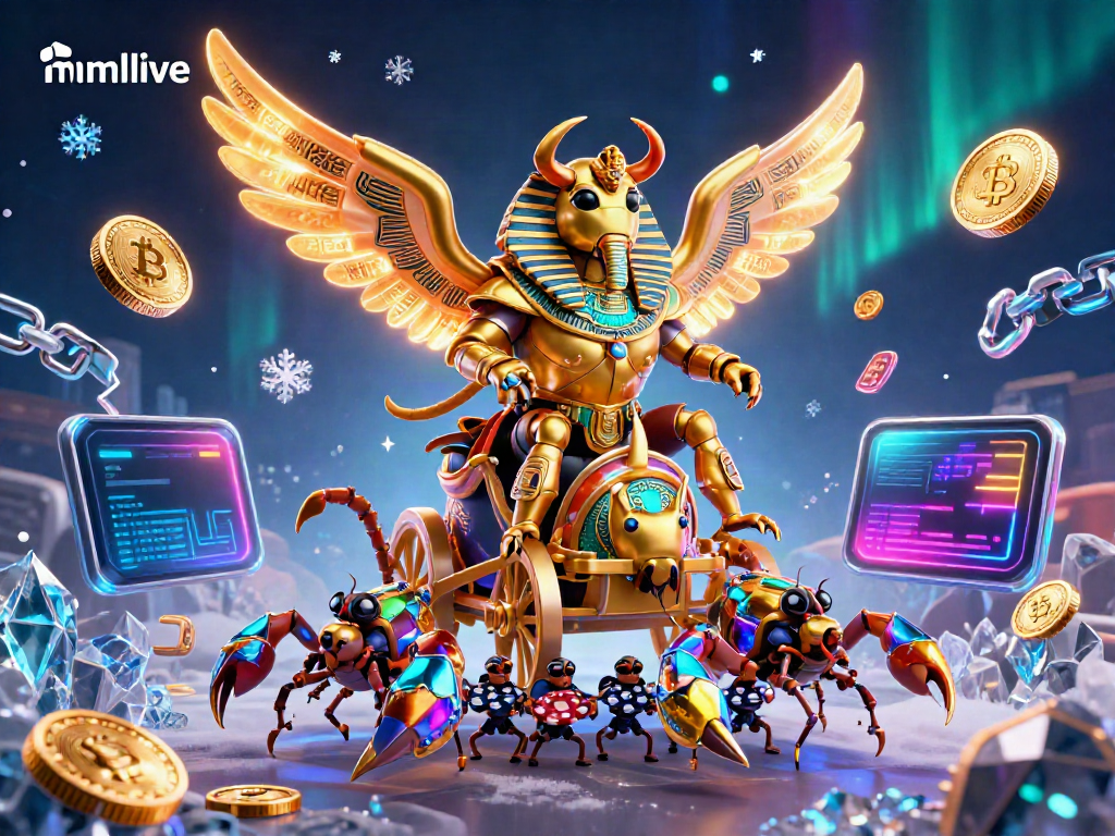 Experience the thrill of mmlive with a vibrant casino scene featuring a golden scarab beetle in action.