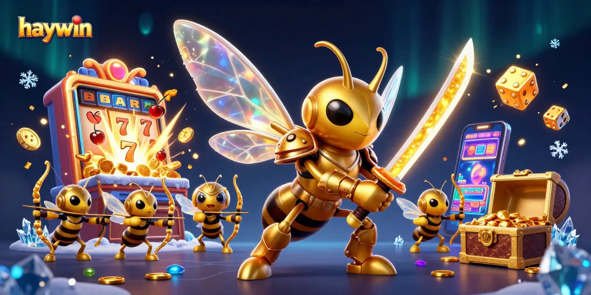 Engage in haywin casino adventures with a golden hornet samurai amidst a jackpot explosion.