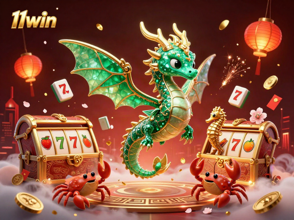 Experience thrilling action with 11win's emerald sea dragon and vibrant slot reels