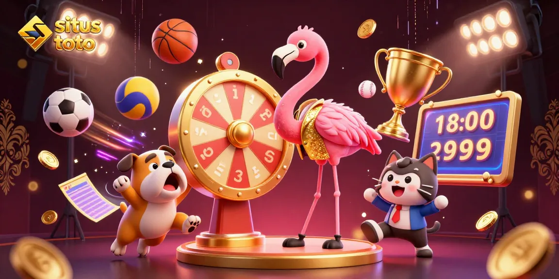 Engage in thrilling situs toto action as a flamingo host and bulldog contestant celebrate prizes!