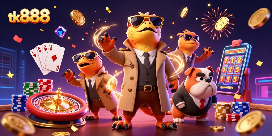 Experience the excitement at tk888 with cartoon raptors entering a VIP casino amidst sparkling gems.