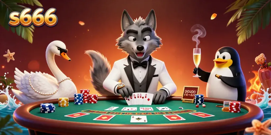 Experience the thrill of s666 with a baccarat showdown featuring delightful characters.