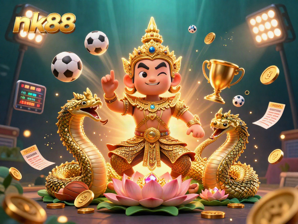 Experience thrilling sports betting with nk88's stunning casino scene featuring dynamic elements and winning energy.