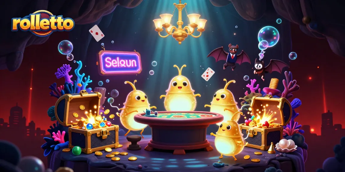 Experience rolletto thrills with glowworms illuminating a vibrant casino scene filled with treasures.