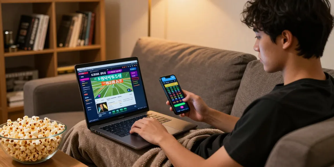 Engaged user researching 토토사이트 검증 먹튀스팟 in a cozy home setting.