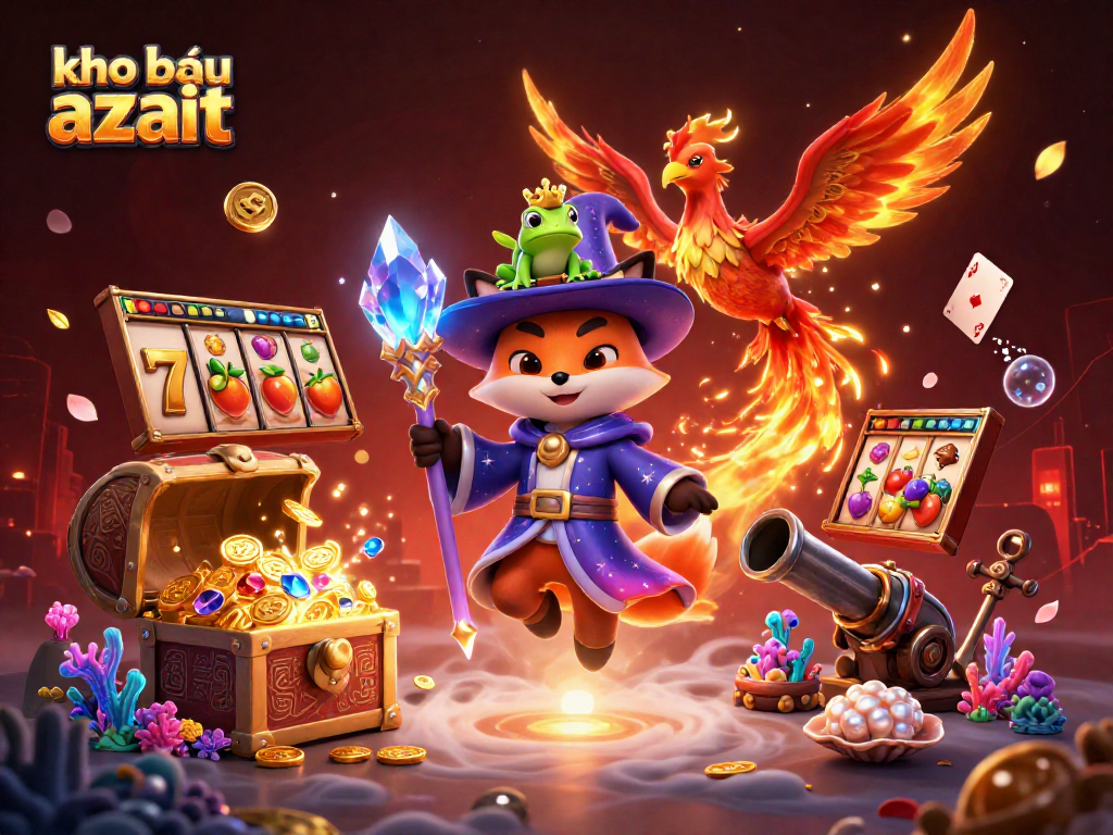Experience the excitement of kho báu aztec with vibrant slot elements and magical characters.