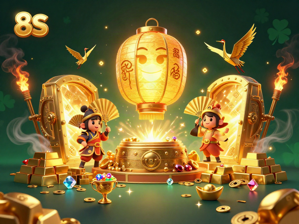 Unlocking treasures at the 8S casino night market with glowing lanterns and golden winnings