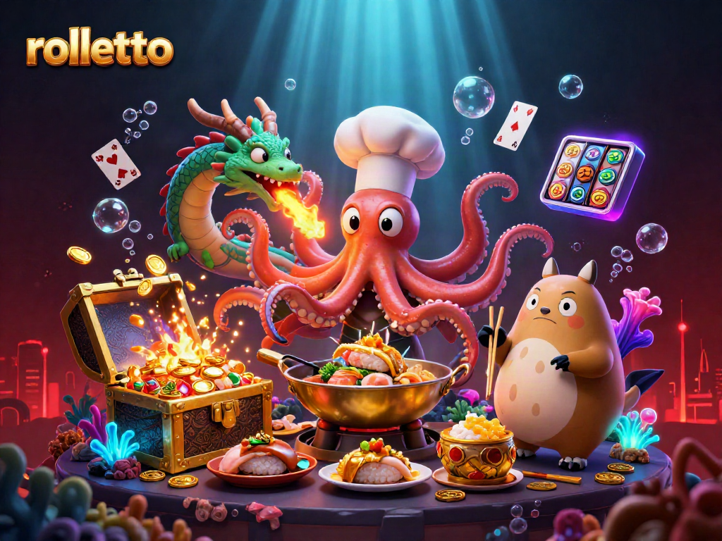 Experience rolletto's thrilling gaming scene with dynamic characters and vibrant casino elements.