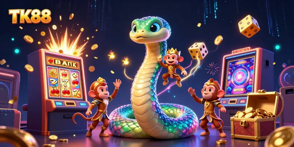 Experience thrilling gameplay at TK88 with vibrant animations and exciting casino elements.