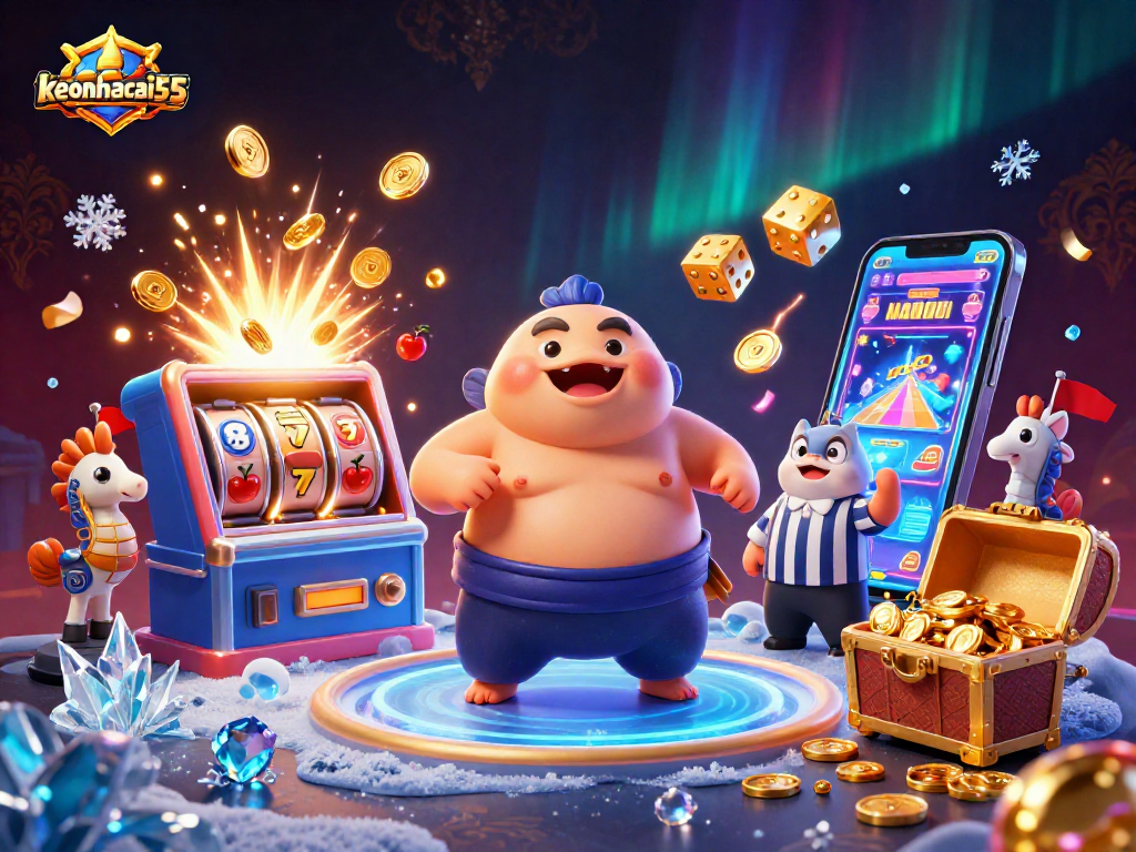 Engage in thrilling gameplay with keonhacai55 at a vibrant underwater casino featuring unique characters.