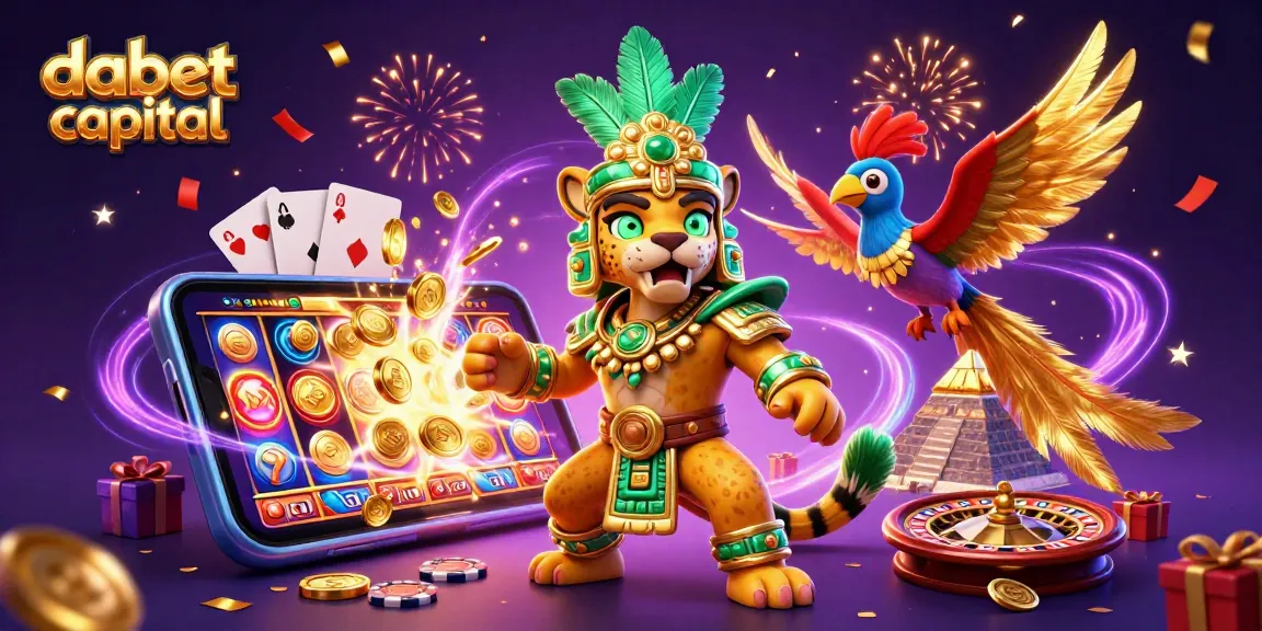 Engage with dabet capital's vibrant gaming scene showcasing detailed Mayan priest and slot elements