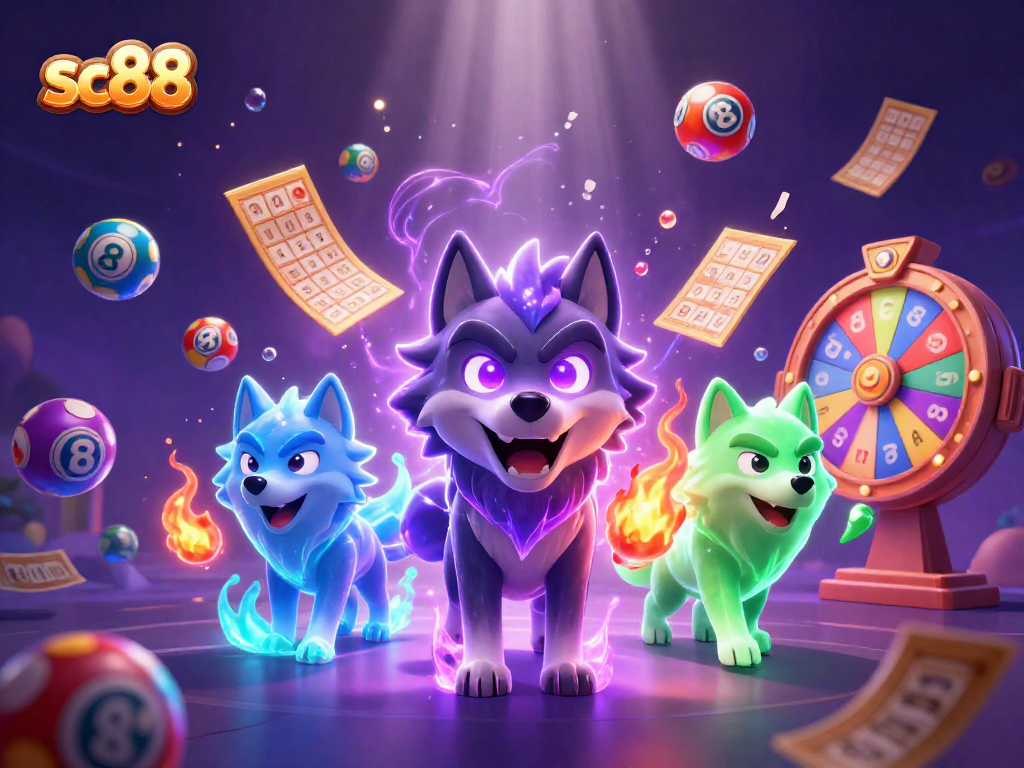 Experience sc88 with an animated depiction of vibrant lottery games, featuring thrilling graphics and engaging elements.