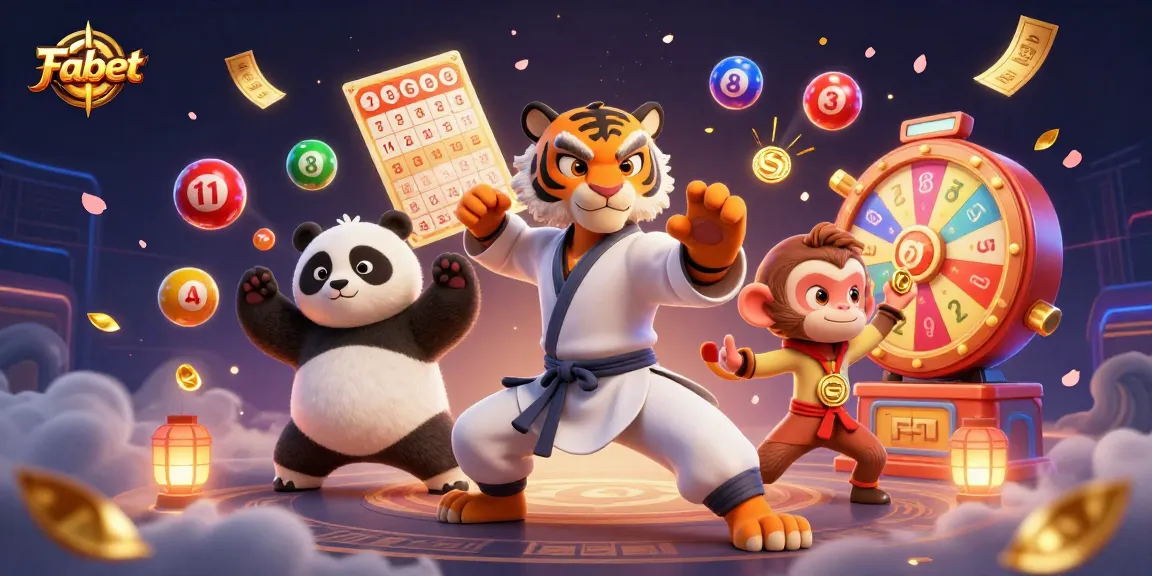 Place your bets at Fabet with a vibrant scene of playful characters in a dynamic gambling environment.
