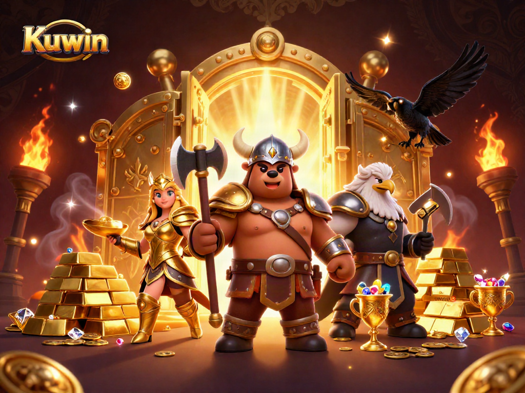 Kuwin offers thrilling online gaming adventures with rich rewards and captivating characters in a vibrant casino scene.
