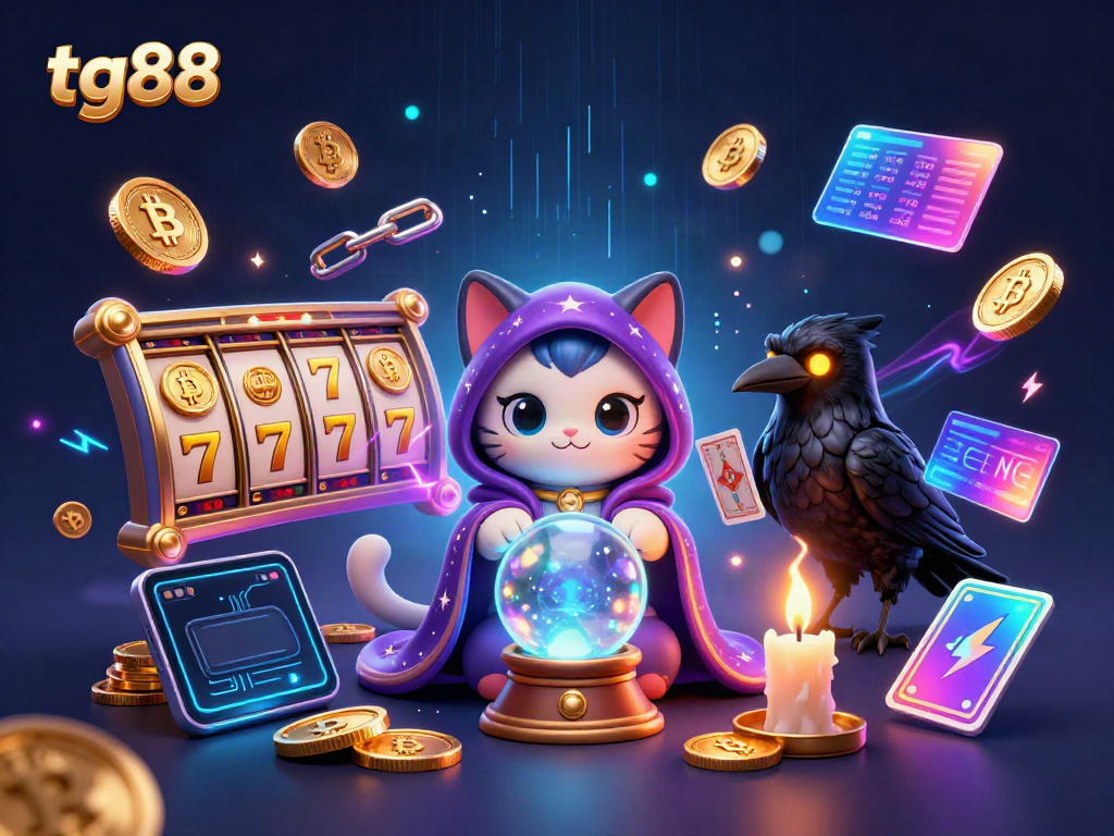 Engage in thrilling gaming with tg88 featuring mystical elements and vibrant casino symbols.