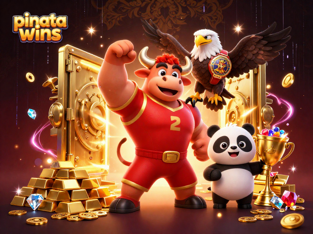 Engage in pinata wins with victory and riches in this vibrant 3D gaming scene.