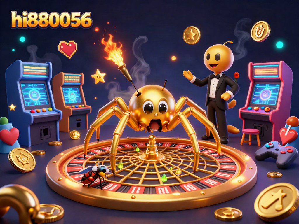 Hit jackpot with hi880056 while the spider spins its roulette web, showcasing thrilling gaming elements.