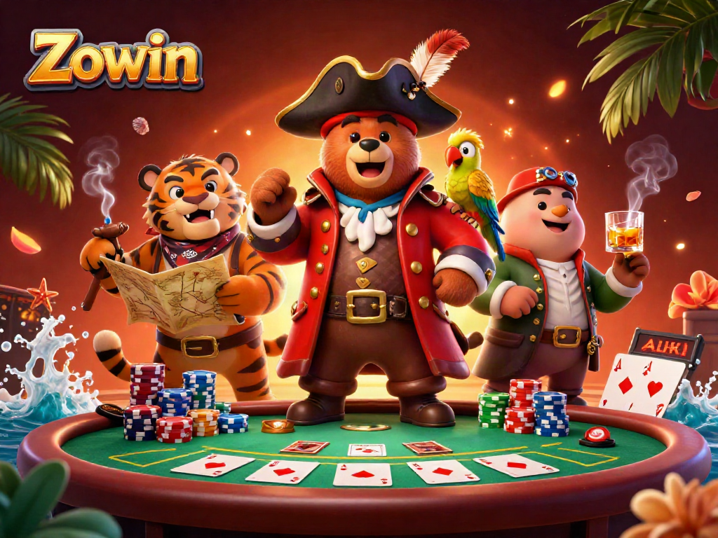 Zowin invites players to a vibrant casino adventure with lively characters and exciting game elements.
