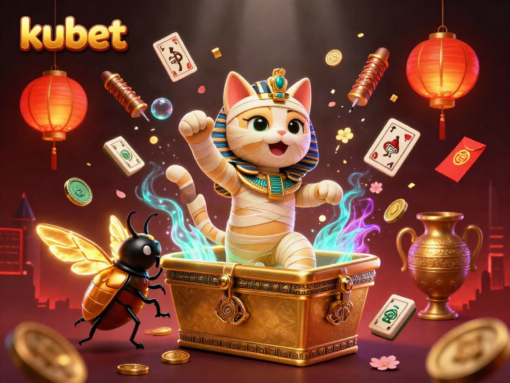 Experience thrilling wins at kubet with a captivating 3D Egyptian casino scene featuring expressive characters and dynamic elements.