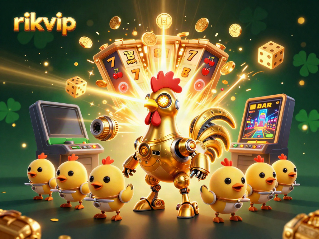 Experience exciting gaming at rikvip with vibrant slot machine action and dynamic characters.