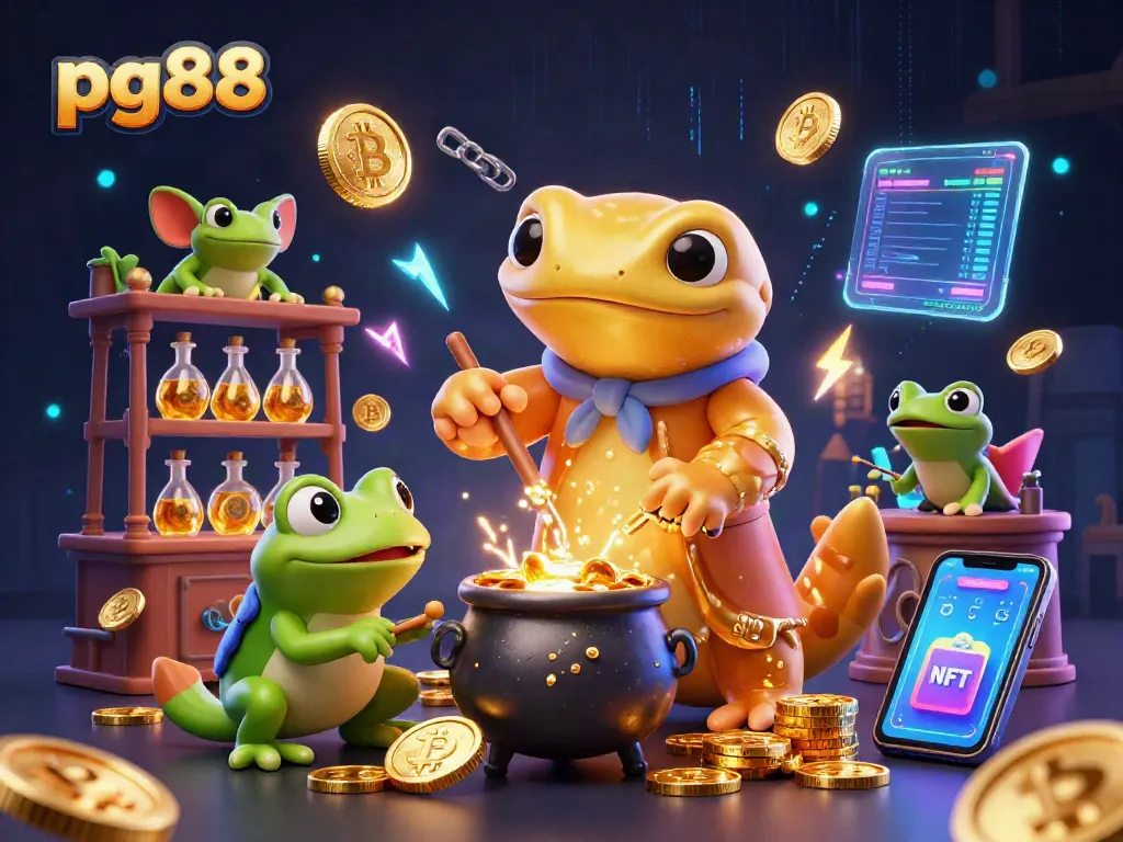 Engage in winning strategies at pg88 with golden alchemist transforming coins amidst vibrant casino elements.