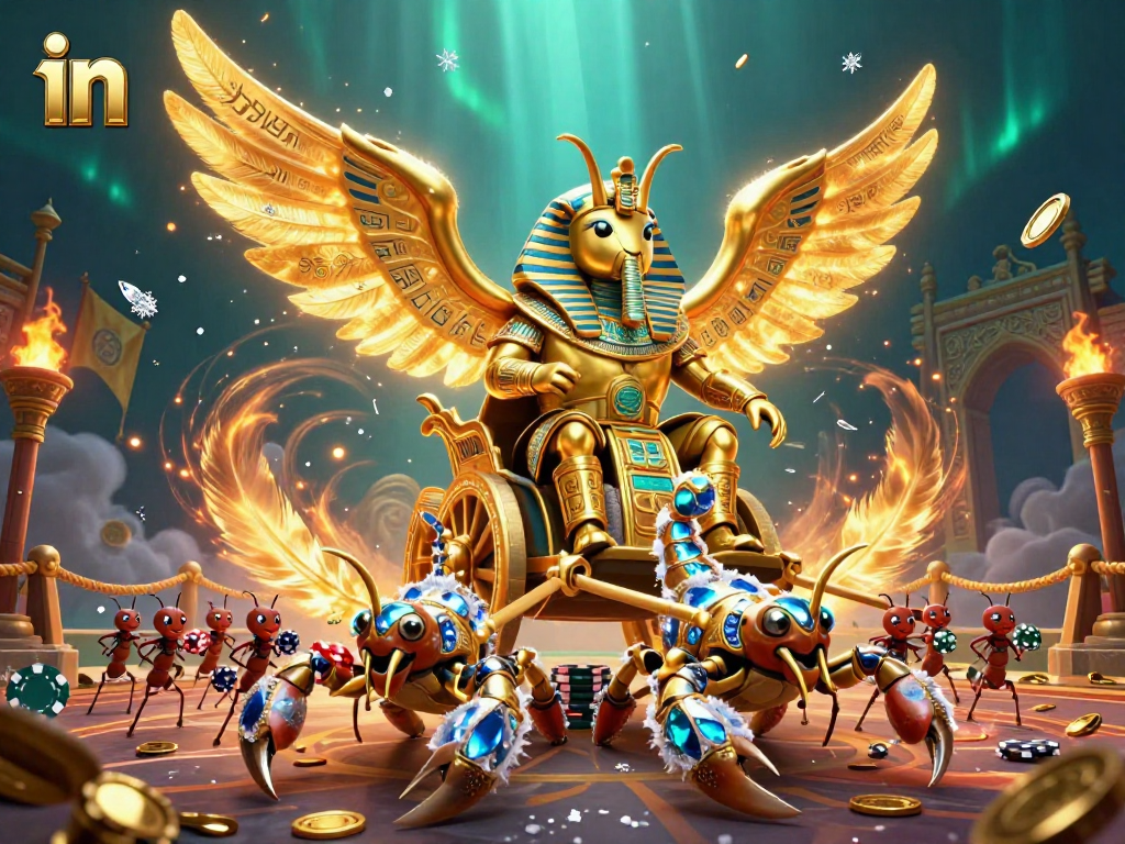 Betting on thrilling outcomes in a vibrant sports betting scene featuring a golden scarab