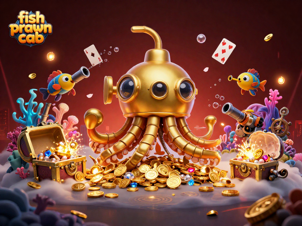 Engage in the fish prawn crab game with an intricate underwater treasure scene full of excitement.