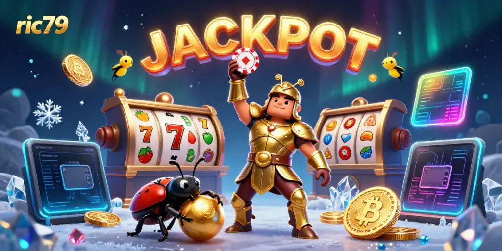 Celebrate the jackpot with ric79's dynamic casino-themed 3D illustration featuring vibrant characters and elements.