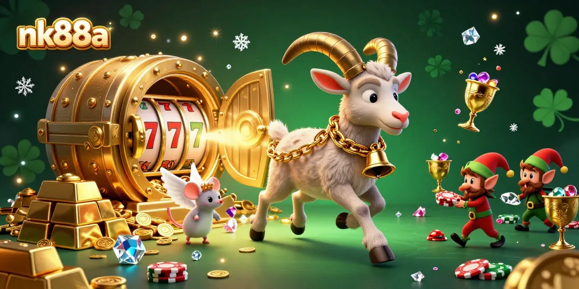 Experience nk88a's thrilling holiday-horror casino scene with Krampus, angel mouse, and gremlins.