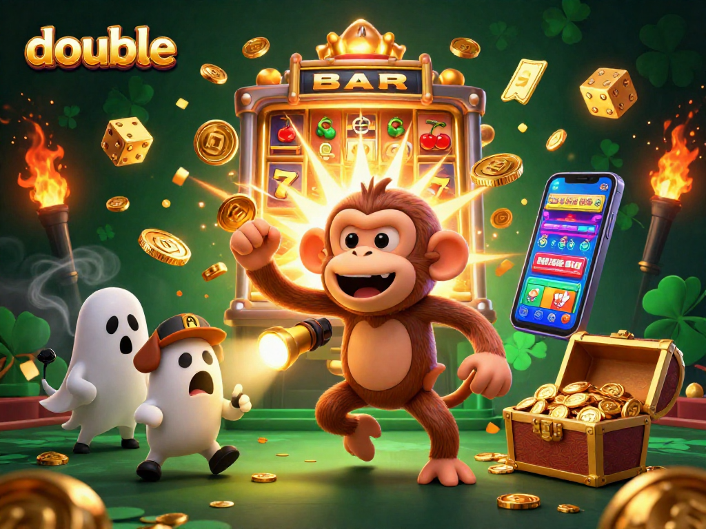 Engage in thrilling wins with double arcade games amid golden coins and charismatic characters.
