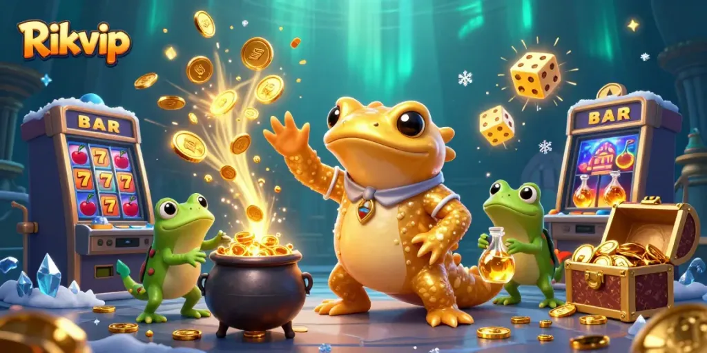 Engage in thrilling gameplay at Rikvip with an enchanting alchemist scene filled with gold coins and excitement.
