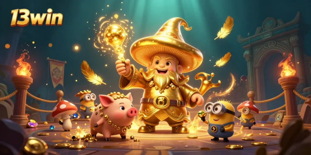Join the excitement at 13win with golden treasures and magical characters in an immersive casino adventure.